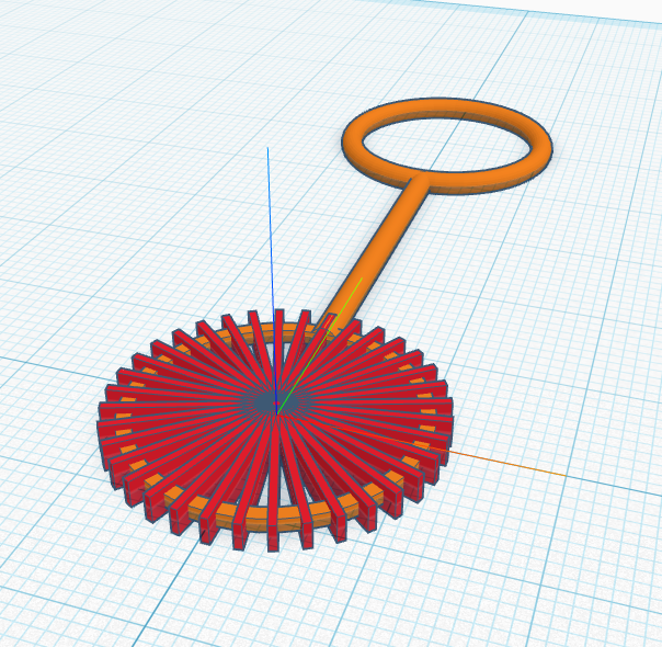 The wand with ridges every 10 degrees.