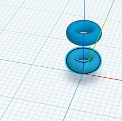 Two rings stacked with a gap between them.