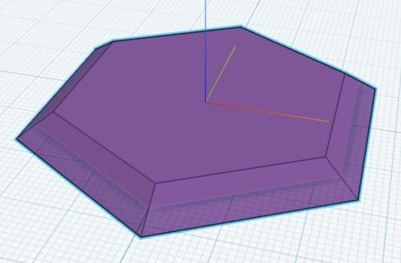 A low six-sided cone, wider at the bottom than the top.