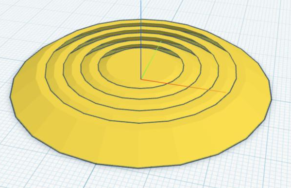 The fidget with 24-sided rings, nearly round.