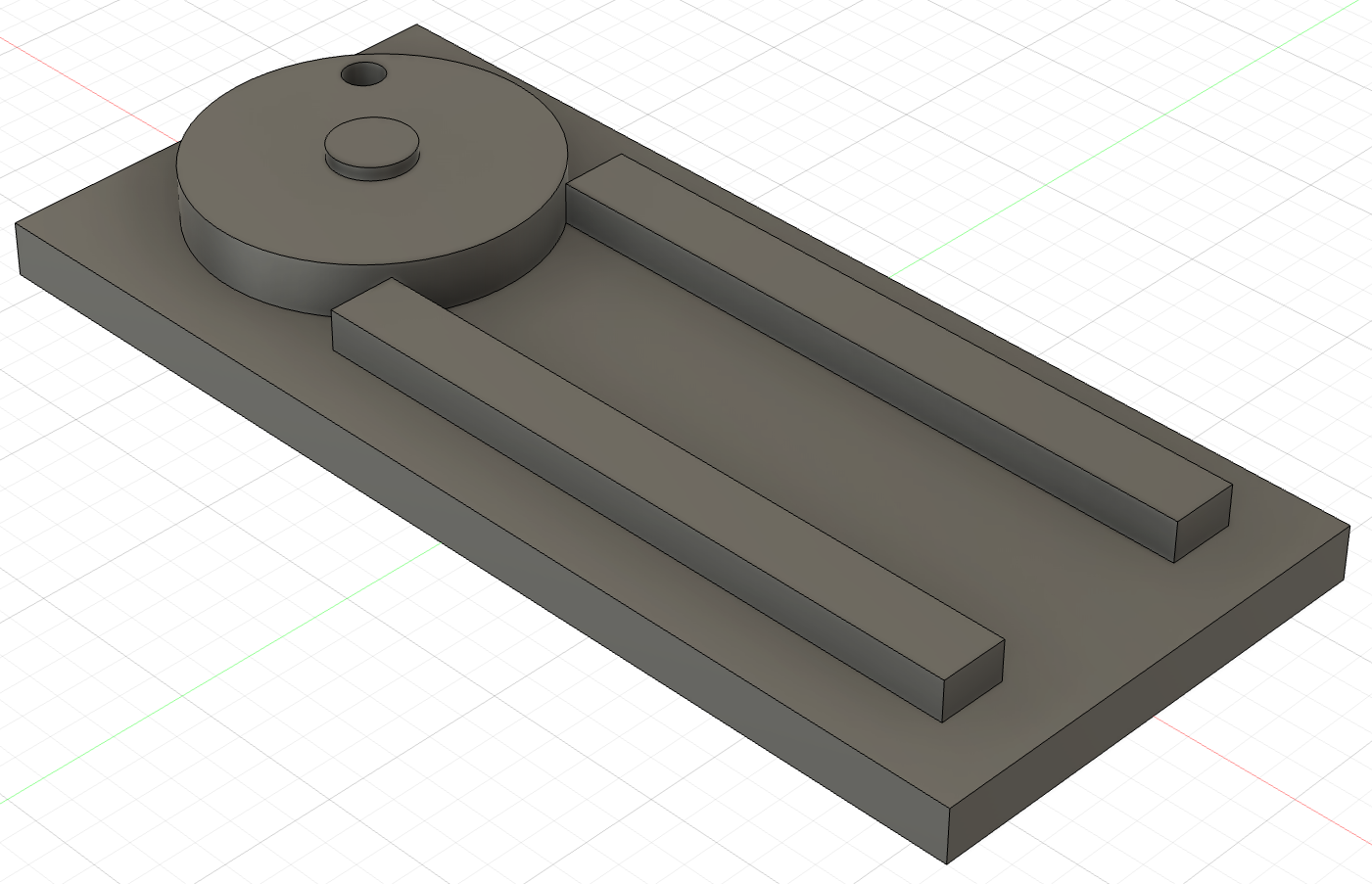 The Crank mounted on the Axle at one end of the Base.