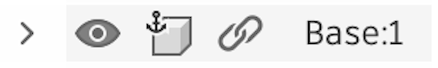 The Base:1 entry in the Browser with an anchor on its component icon.