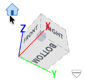 The Home button above the ViewCube.