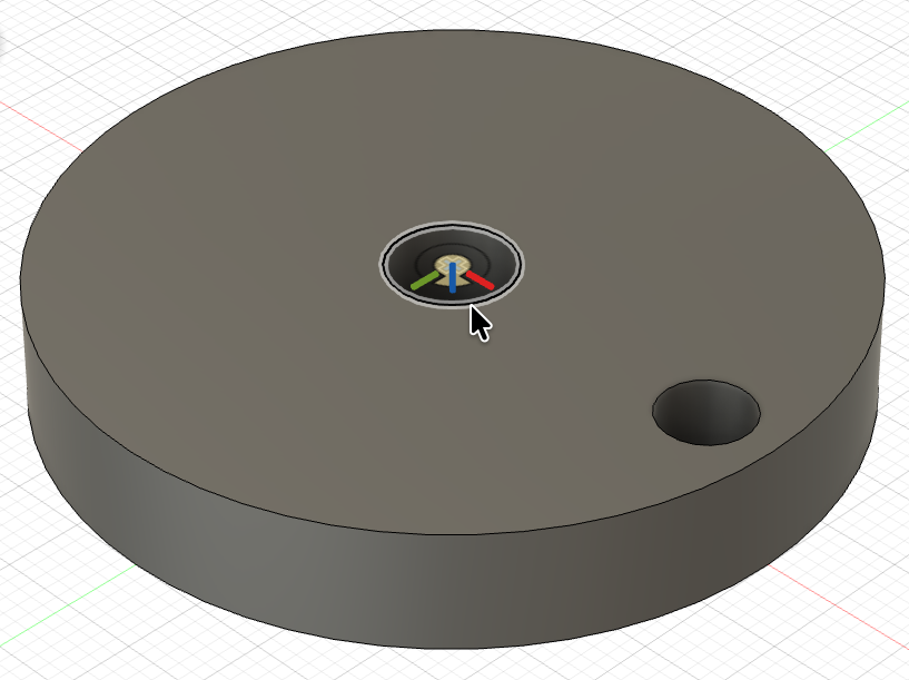 The Crank with the upper edge of its center hole selected.