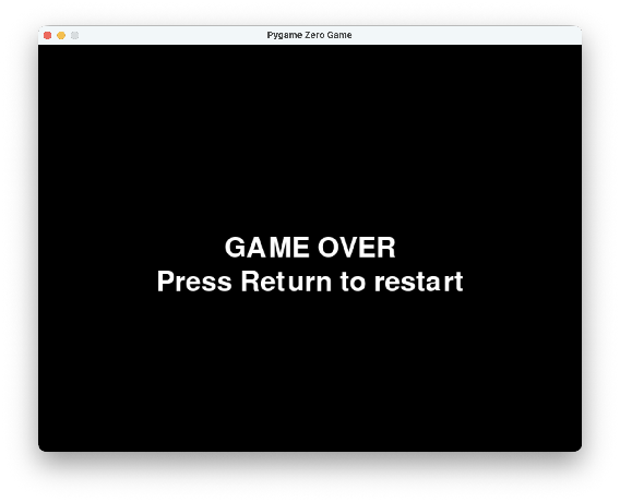 The black Game Over screen.