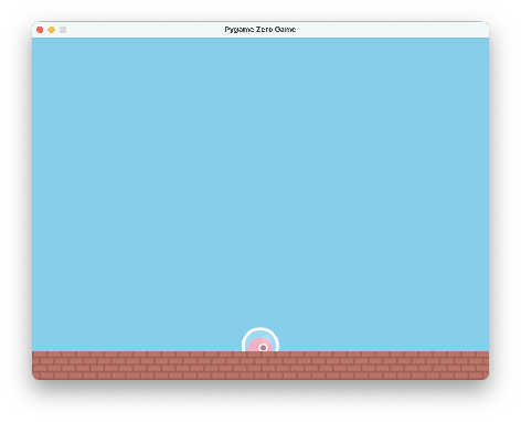 A row of wall tiles across the bottom, with the alien standing on it... almost.