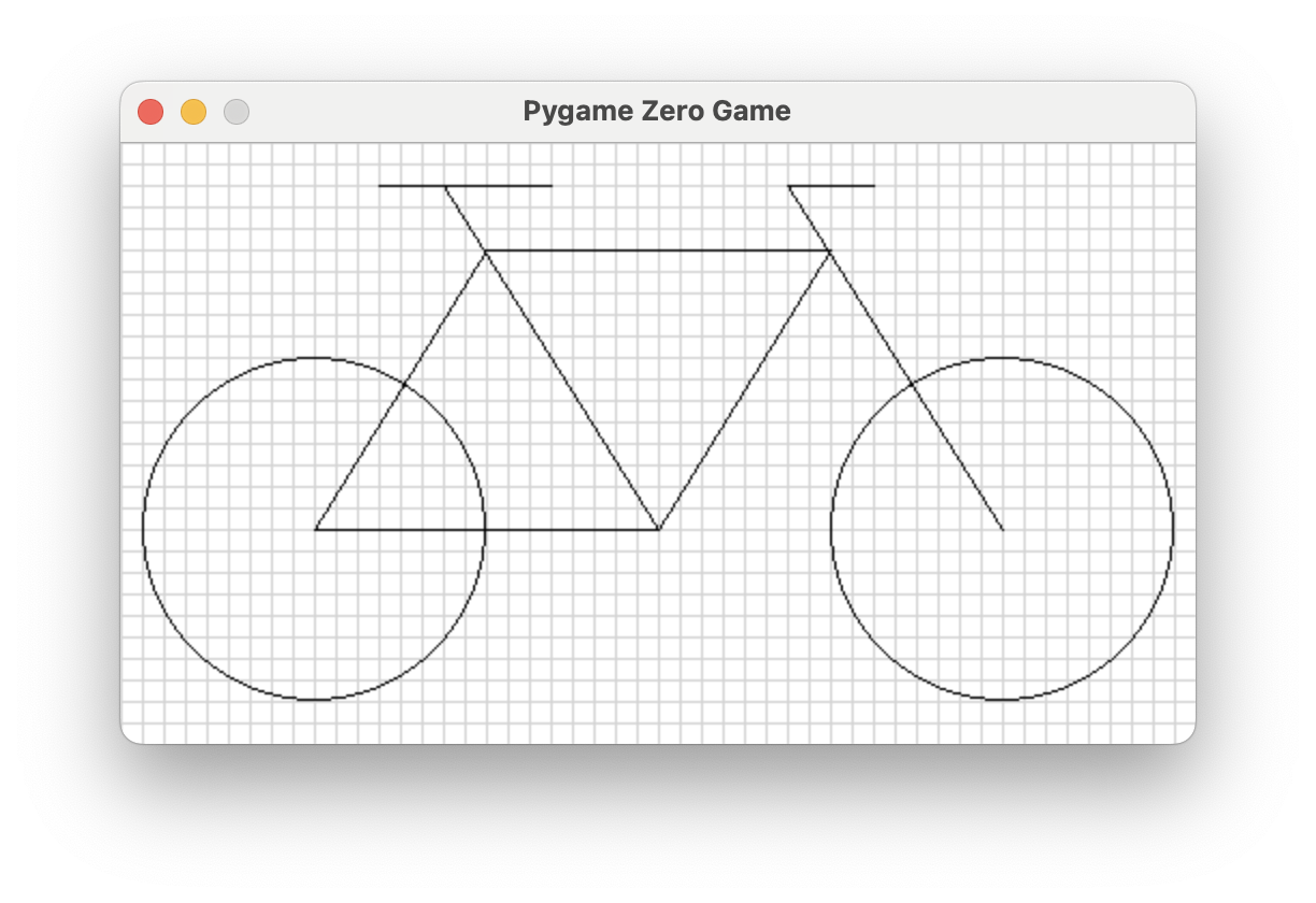The target bicycle on a 10 by 10 grid.