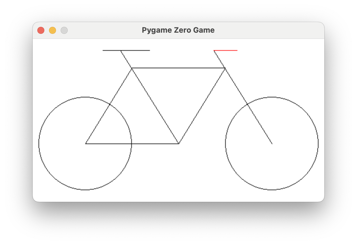 The handlebar highlighted in red.