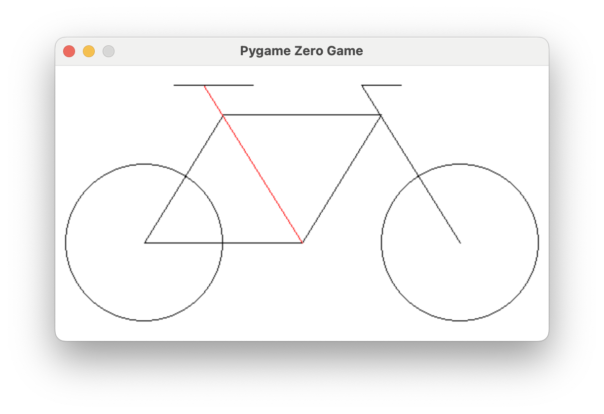The seat tube highlighted in red.