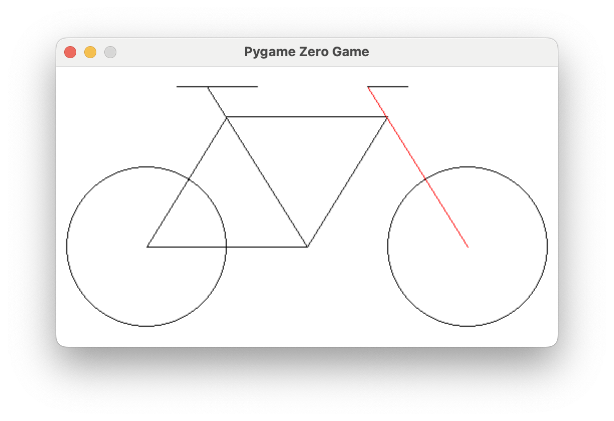 The steering tube highlighted in red.