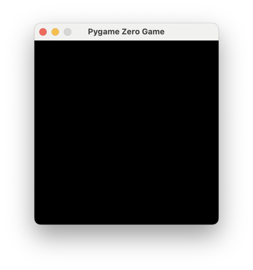 An empty Pygame Zero window.
